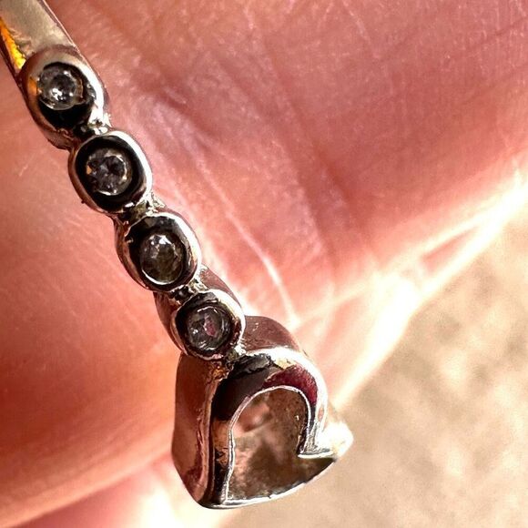 Silver heart rhinestone ring - Picture 4 of 9